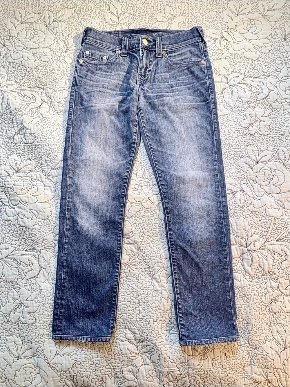 💥 True Religion Geno Relaxed Slim Jeans Men’s 29x30 Medium Wash Stretch Denim🧡